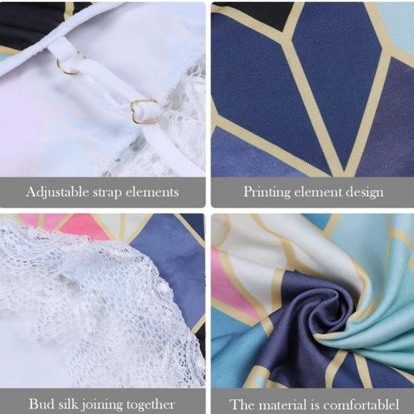 Pajama geometrical Sleep Shorts - Picture 3 of 4